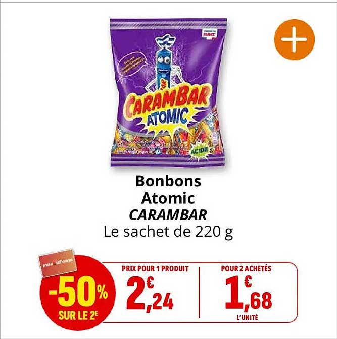 Bonbons Atomic CARAMBAR Le sachet de 220 g