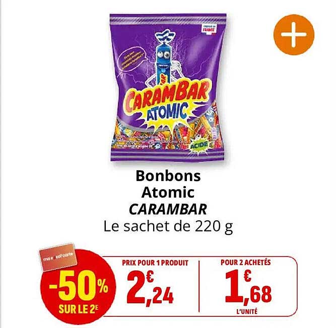 Bonbons Atomic CARAMBAR Le sachet de 220 g