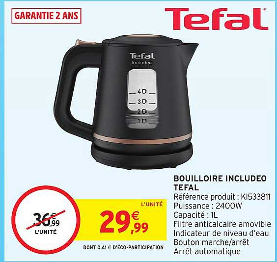 BOUILLOIRE INCLUEDO TEFAL