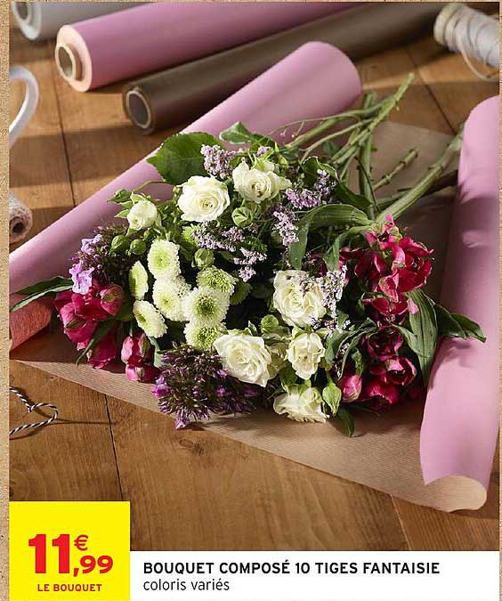 BOUQUET COMPOSÉ 10 TIGES FANTAISIE