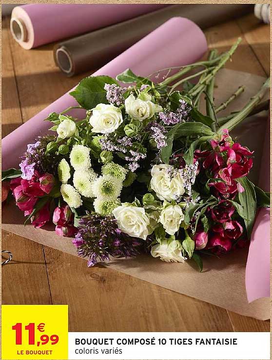 BOUQUET COMPOSÉ 10 TIGES FANTAISIE