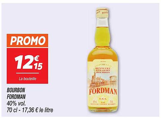 BOURBON FORDMAN 40% vol. 70 cl - 17,36 € le litre