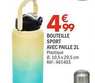 BOUTEILLE SPORT AVEC PAILLE 2L