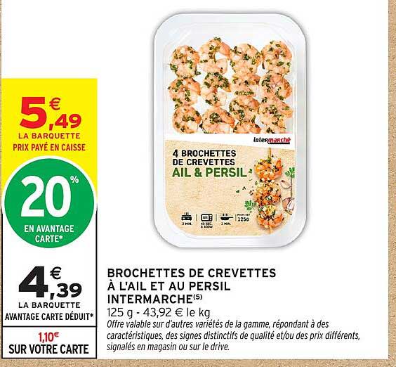 BROCHETTES DE CREVETTES A L'AIL ET AU PERSIL INTERMARCHE(5)