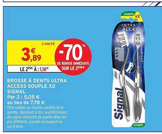 BROSSE À DENTS ULTRA ACCESS SOUPLE X2 SIGNAL