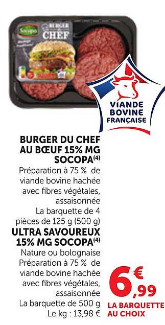 BURGER DU CHEF AU BŒUF 15% MG SOCOPA(4)