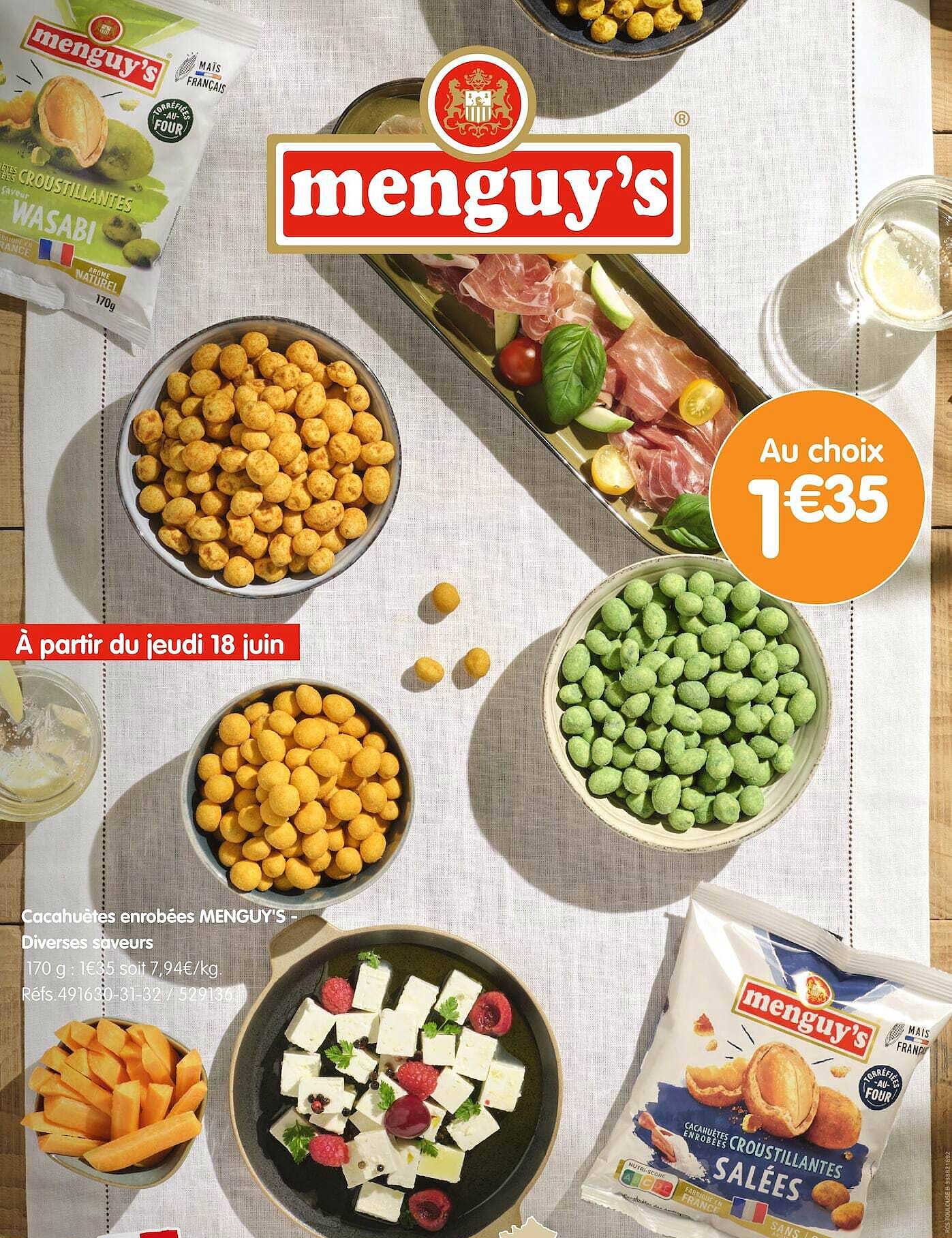 Cacahuètes enrobées MENGUY’S - Diverses saveurs