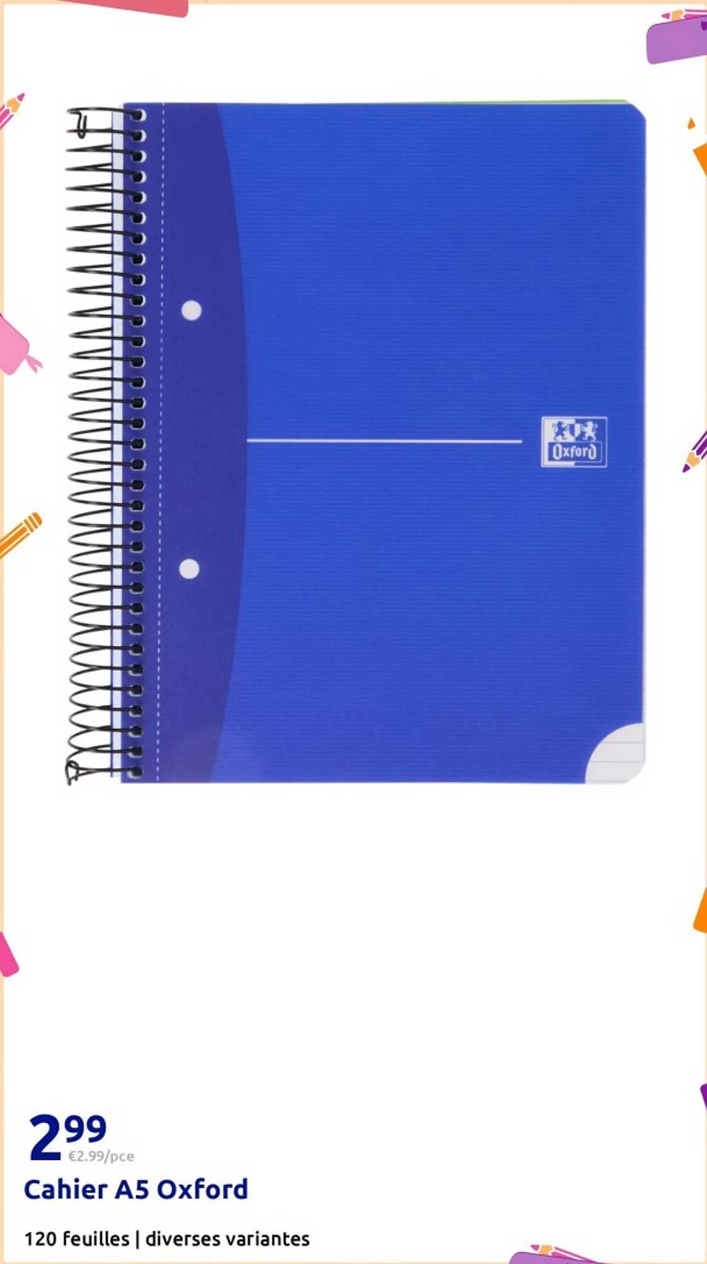 Cahier A5 Oxford