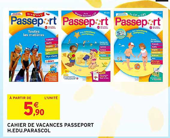 CAHIER DE VACANCES PASSEPORT H.EDU.PARASCOL