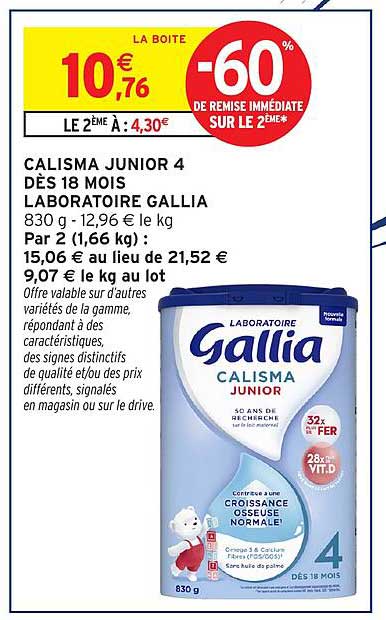 CALISMA JUNIOR 4 DÈS 18 MOIS LABORATOIRE GALLIA