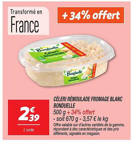CÉLERI RÉMOULADE FROMAGE BLANC BONDUELLE