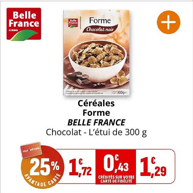 Céréales Forme BELLE FRANCE Chocolat - L’étui de 300 g