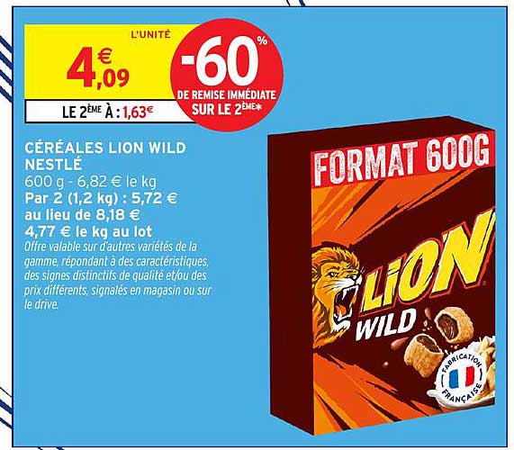 CÉRÉALES LION WILD NESTLÉ