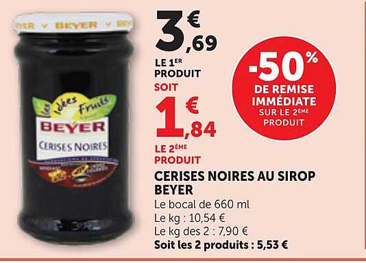 CERISES NOIRES AU SIROP BEYER