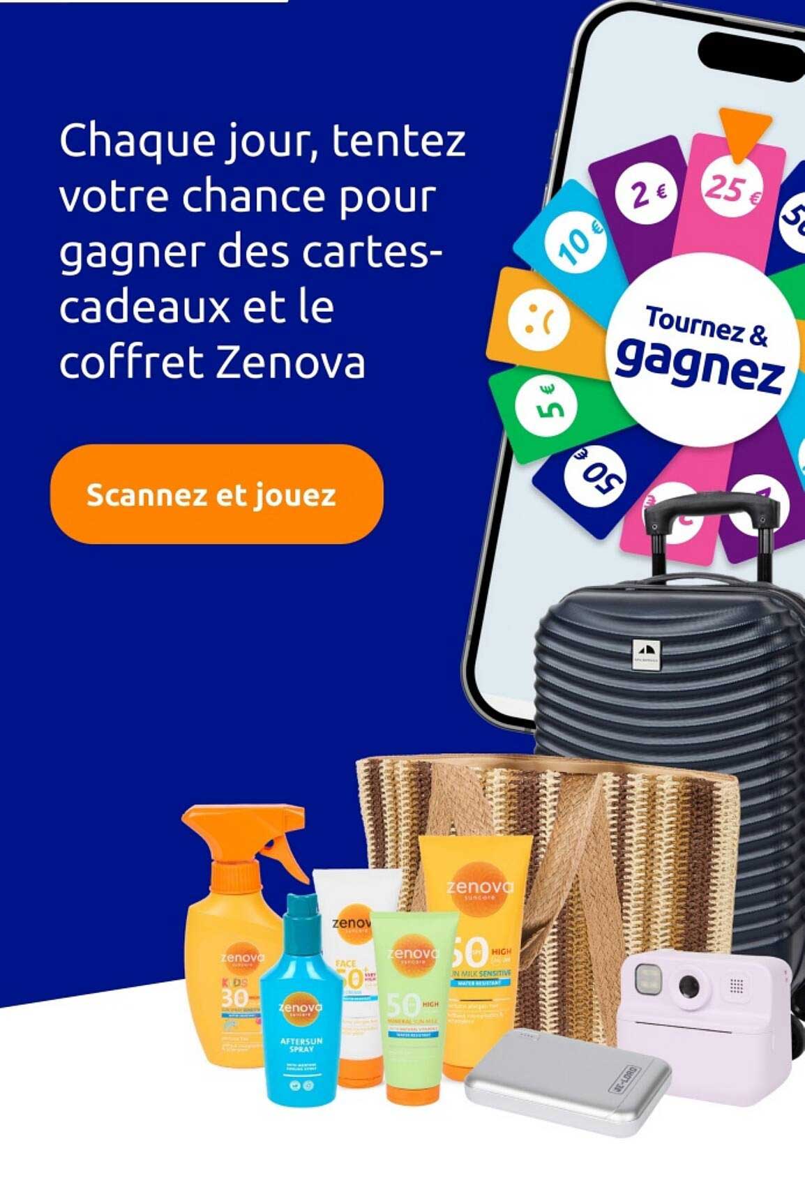 Chaque jour, tentez votre chance pour gagner des cartes-cadeaux et le coffret Zenova