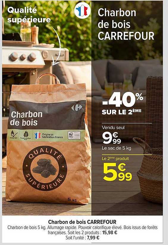 Charbon de bois CARREFOUR