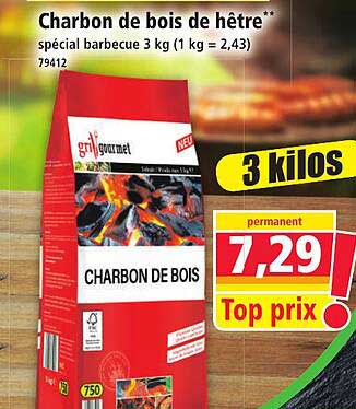 Charbon de bois de hêtre**