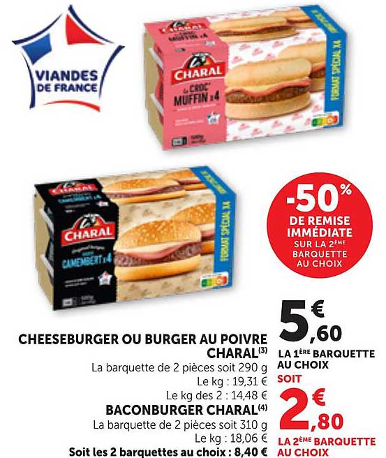 CHEESEBURGER OU BURGER AU POIVRE CHARAL(3)