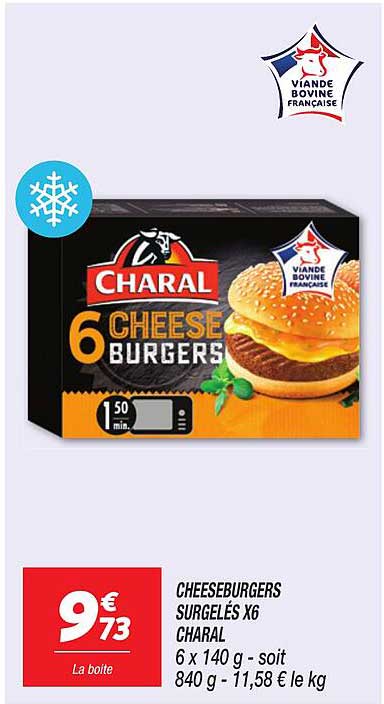 CHEESEBURGERS SURGELÉS X6 CHARAL
