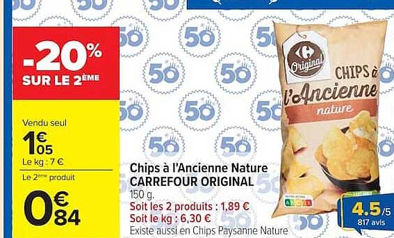 Chips à l’Ancienne Nature CARREFOUR ORIGINAL