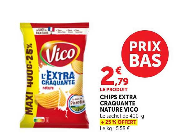 CHIPS EXTRA CRAQUANTE NATURE VICO