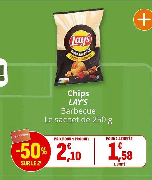 Chips LAY’S Barbecue Le sachet de 250 g