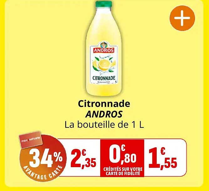 Citronnade ANDROS La bouteille de 1 L