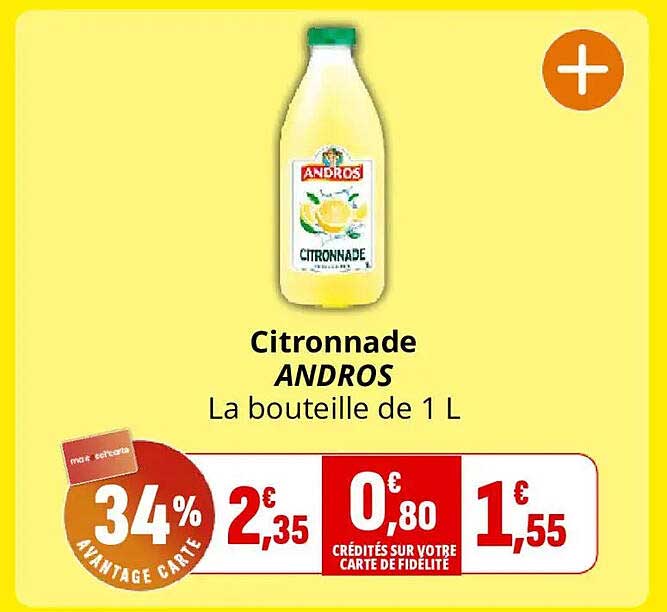 Citronnade ANDROS La bouteille de 1 L