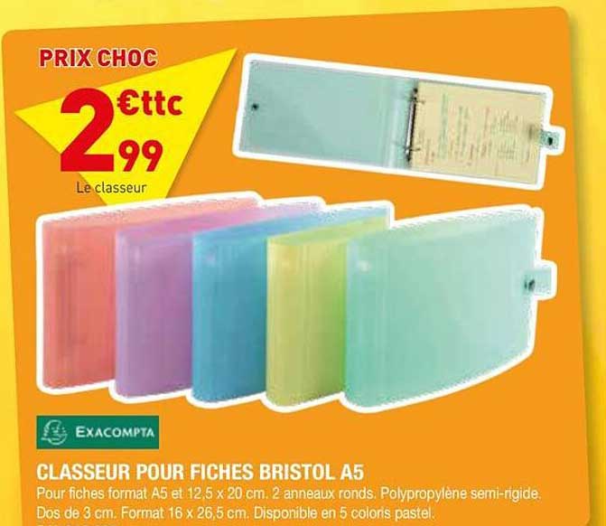 CLASSEUR POUR FICHES BRISTOL A5