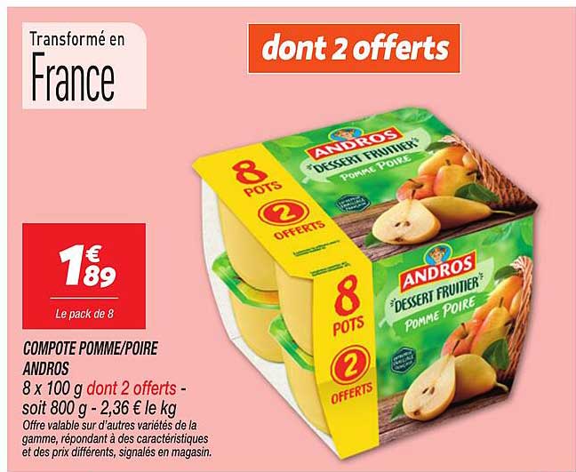COMPOTE POMME/POIRE ANDROS