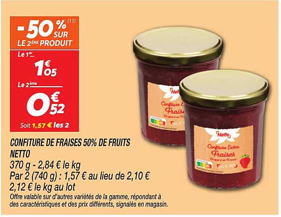 CONFITURE DE FRAISES 50% DE FRUITS NETTO