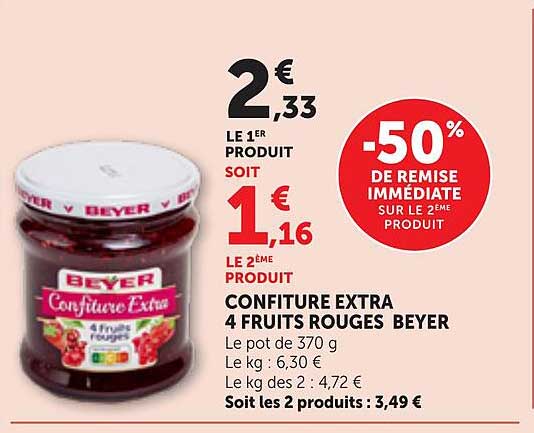 CONFITURE EXTRA 4 FRUITS ROUGES BEYER