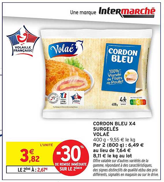 CORDON BLEU X4 SURGELÉS VOLAÉ