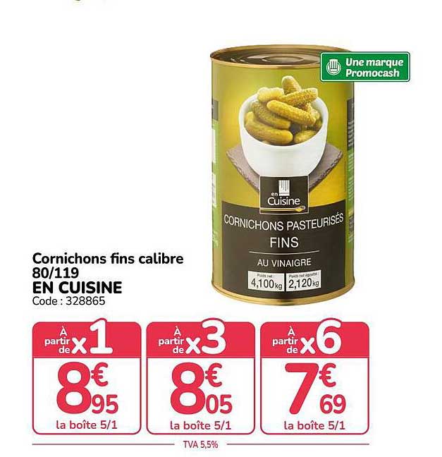 Cornichons fins calibre 80/119 EN CUISINE