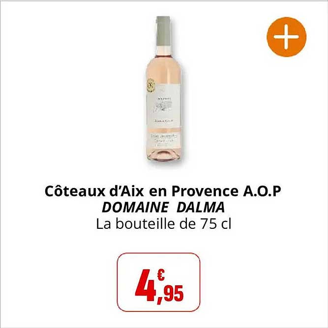 Côteaux d'Aix en Provence A.O.P DOMAINE DALMA La bouteille de 75 cl