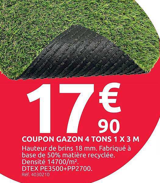 COUPON GAZON 4 TONS 1 X 3 M