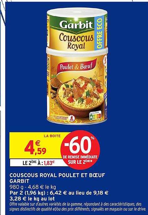 COUSCOUS ROYAL POULET ET BŒUF GARBIT