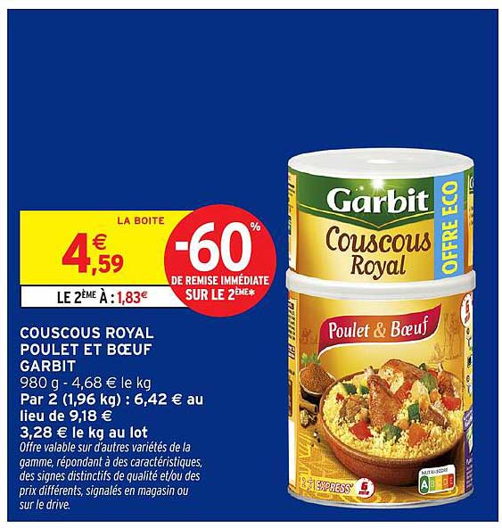 COUSCOUS ROYAL POULET ET BŒUF GARBIT