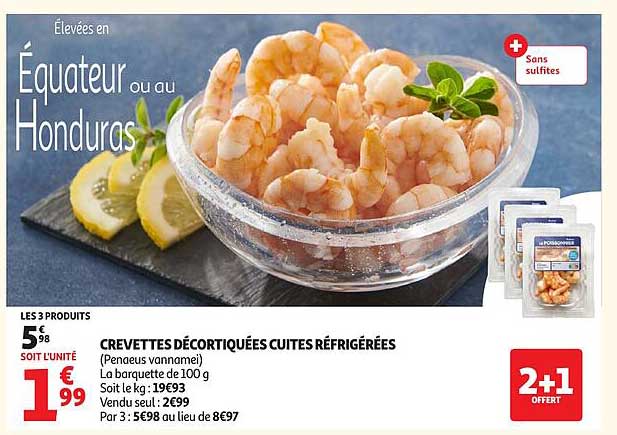 CREVETTES DÉCORTIQUÉES CUITES RÉFRIGÉRÉES