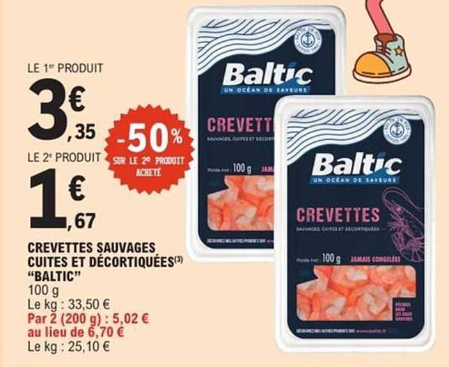 CREVETTES SAUVAGES CUITES ET DÉCORTIQUÉES “BALTIC”