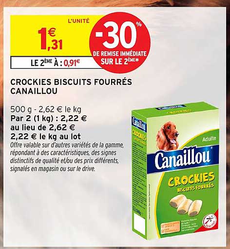 CROCKIES BISCUITS FOURRÉS CANAILLOU