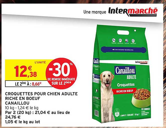CROQUETTES POUR CHIEN ADULTE RICHE EN BOEUF CANAILLOU