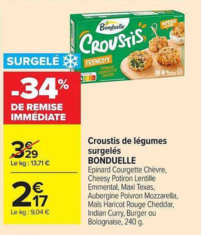 Croustis de légumes surgelés BONDUELLE