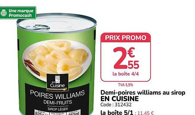 DEMI-POIRES WILLIAMS AU SIROP EN CUISINE