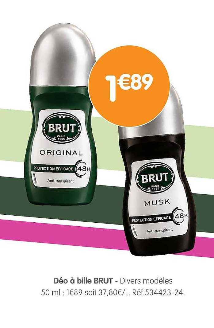 Déo à bille BRUT - Divers modèles