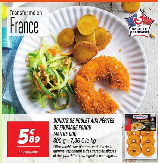 DONUTS DE POULET AUX PÉPITES DE FROMAGE FONDU MAÎTRE COQ