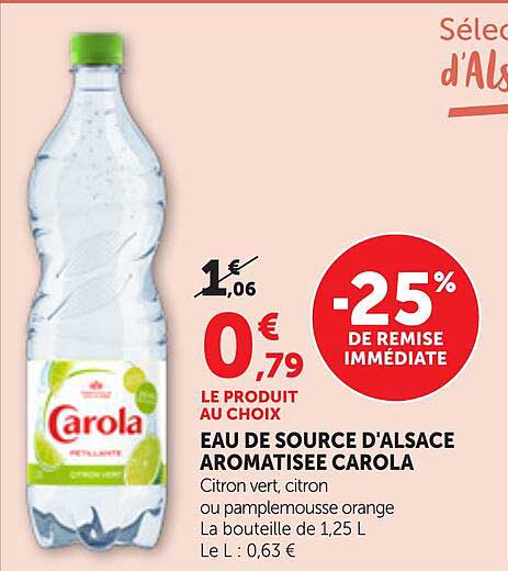EAU DE SOURCE D'ALSACE AROMATISEE CAROLA
