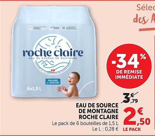 EAU DE SOURCE DE MONTAGNE ROCHE CLAIRE