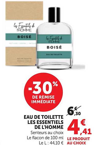 EAU DE TOILETTE LES ESSENTIELS DE L'HOMME