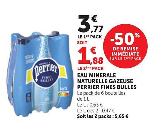 EAU MINERALE NATURELLE GAZEUSE PERRIER FINES BULLES